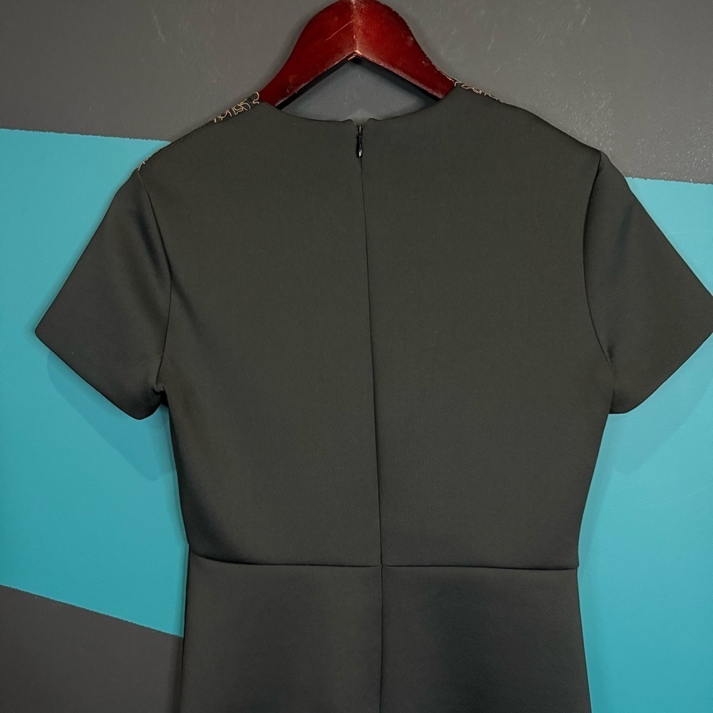 Sandro Black Dress with Embroidery R4937H-20 size Small Preppy Quiet Luxury - Picture 8 of 16